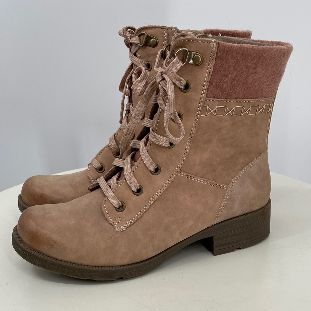 Earth Origins Women's Lace-Up Boots Side Zip ROWAN Size 8